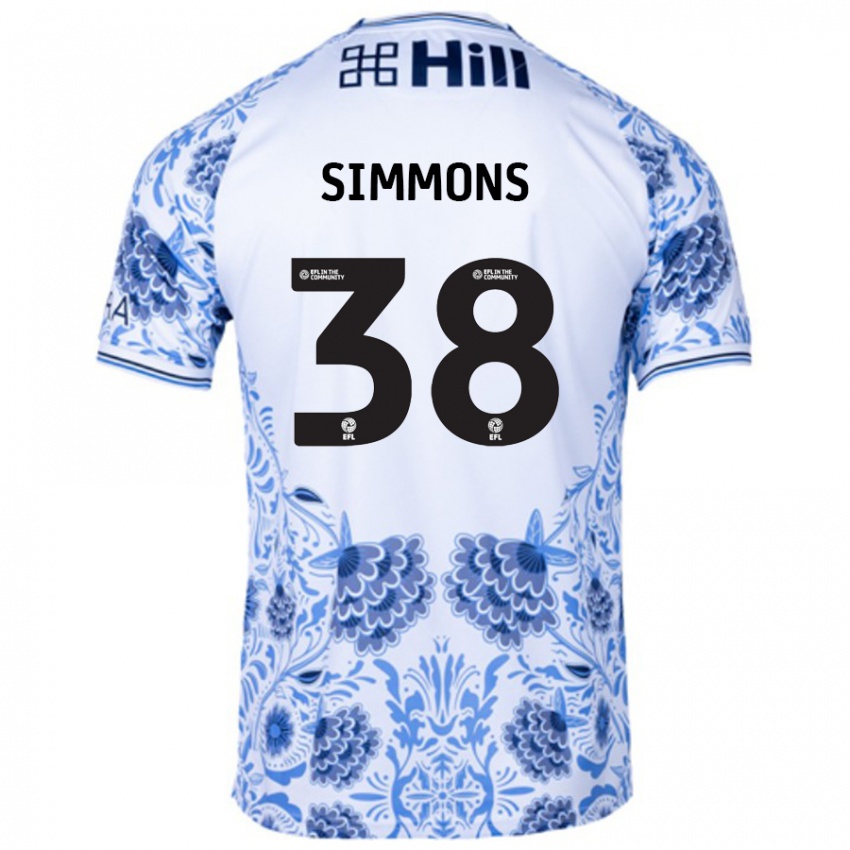 Kinder Bella Simmons #38 Weiß Blau Auswärtstrikot Trikot 2024/25 T-Shirt