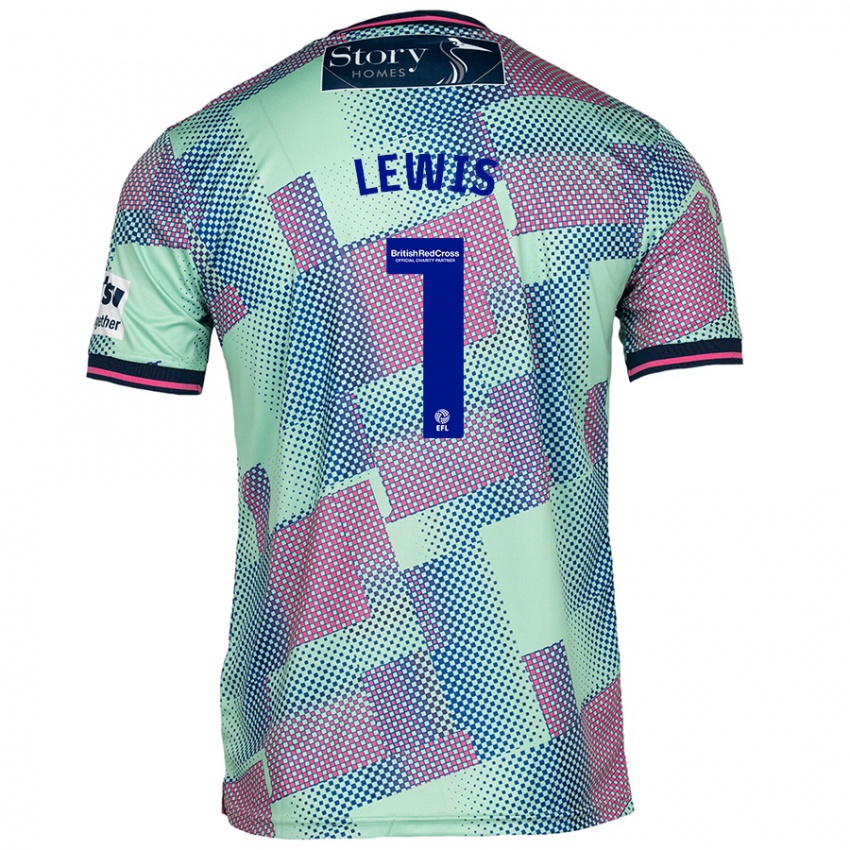 Kinder Harry Lewis #1 Grün Auswärtstrikot Trikot 2024/25 T-Shirt