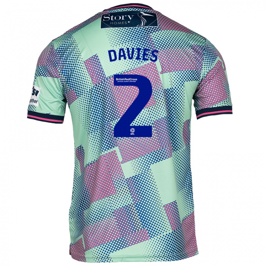 Kinder Archie Davies #2 Grün Auswärtstrikot Trikot 2024/25 T-Shirt