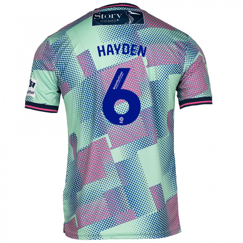 Kinder Aaron Hayden #6 Grün Auswärtstrikot Trikot 2024/25 T-Shirt