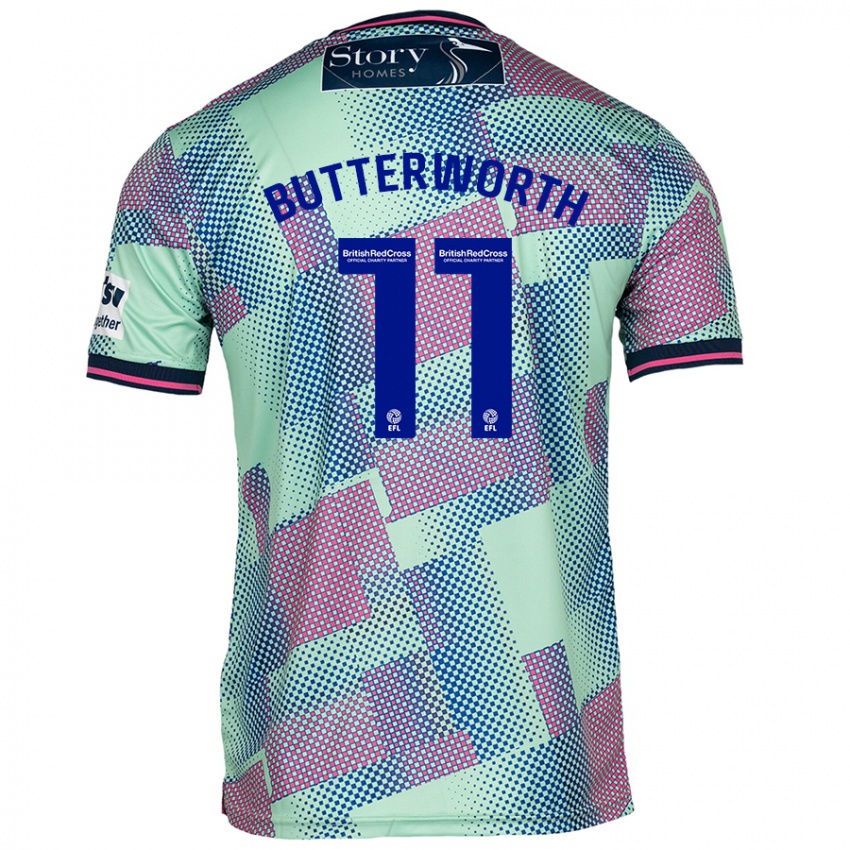 Kinder Daniel Butterworth #11 Grün Auswärtstrikot Trikot 2024/25 T-Shirt