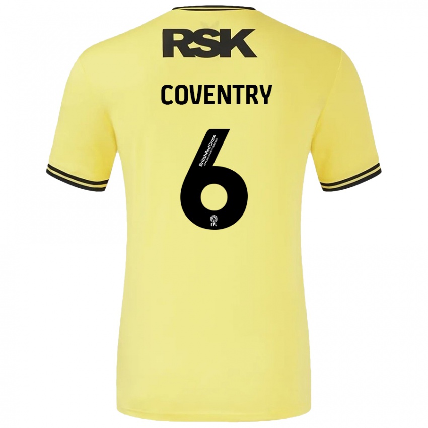 Kinder Conor Coventry #6 Gelb Schwarz Auswärtstrikot Trikot 2024/25 T-Shirt