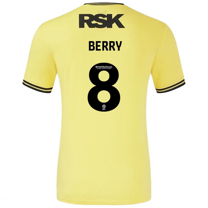 Kinder Luke Berry #8 Gelb Schwarz Auswärtstrikot Trikot 2024/25 T-Shirt