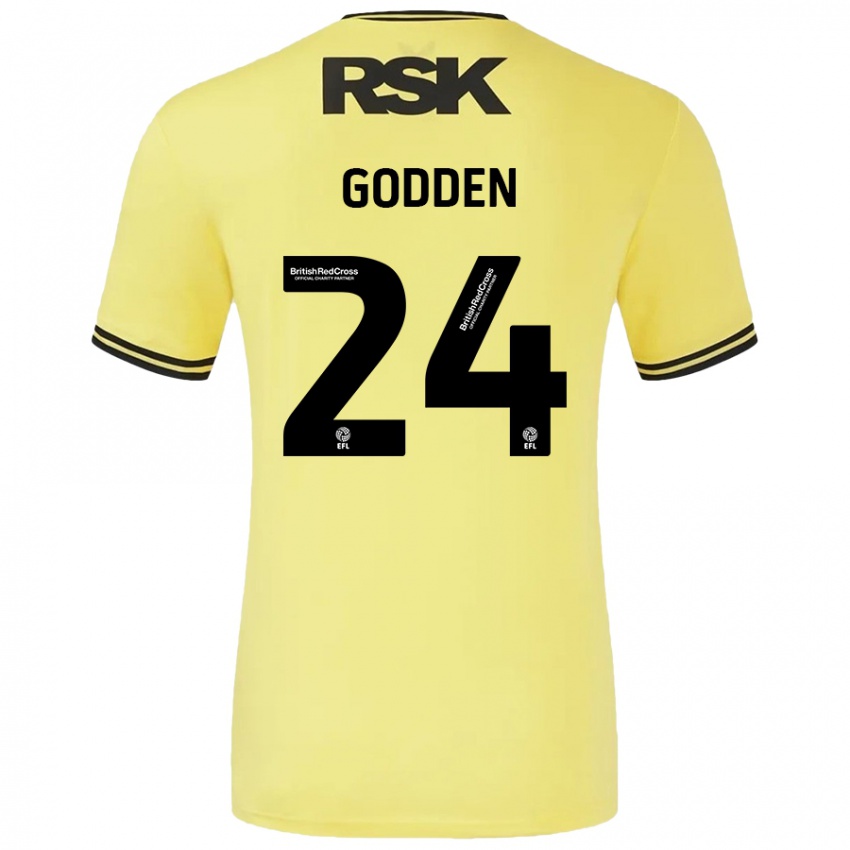 Kinder Matt Godden #24 Gelb Schwarz Auswärtstrikot Trikot 2024/25 T-Shirt