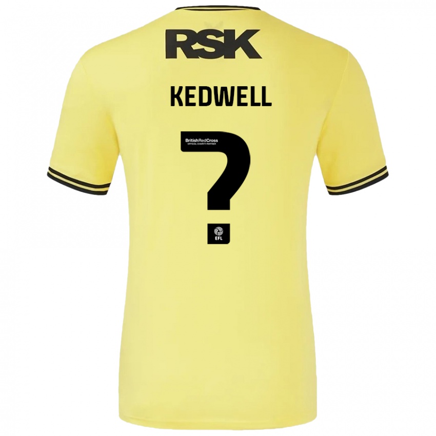 Kinder Harvey Kedwell #0 Gelb Schwarz Auswärtstrikot Trikot 2024/25 T-Shirt