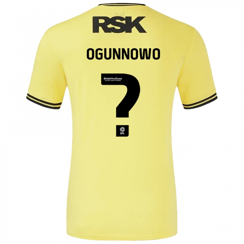 Kinder Joshua Ogunnowo #0 Gelb Schwarz Auswärtstrikot Trikot 2024/25 T-Shirt