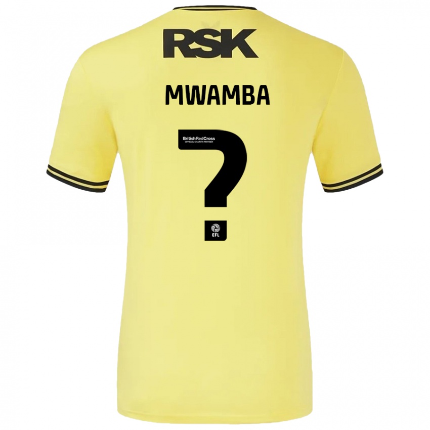 Kinder Alan Mwamba #0 Gelb Schwarz Auswärtstrikot Trikot 2024/25 T-Shirt