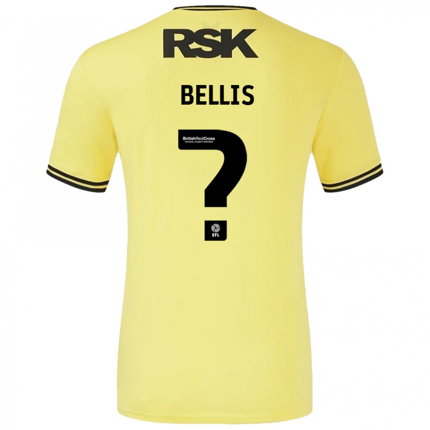 Kinder Reece Bellis #0 Gelb Schwarz Auswärtstrikot Trikot 2024/25 T-Shirt