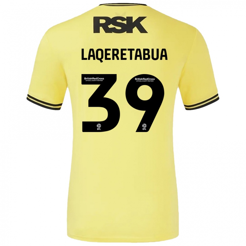 Kinder Josh Laqeretabua #39 Gelb Schwarz Auswärtstrikot Trikot 2024/25 T-Shirt