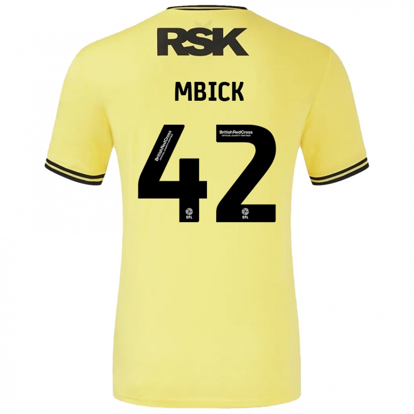 Kinder Micah Mbick #42 Gelb Schwarz Auswärtstrikot Trikot 2024/25 T-Shirt