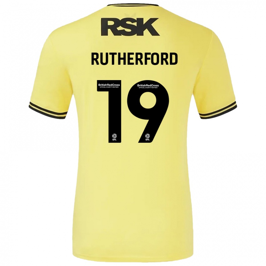 Kinder Ella Rutherford #19 Gelb Schwarz Auswärtstrikot Trikot 2024/25 T-Shirt