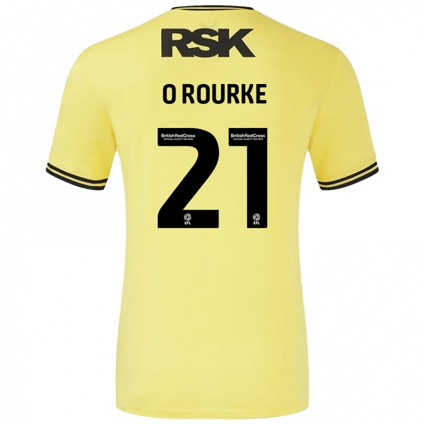 Kinder Sophie O'rourke #21 Gelb Schwarz Auswärtstrikot Trikot 2024/25 T-Shirt