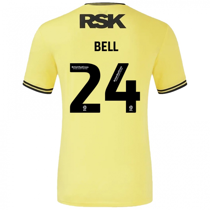 Kinder Taylor Bell #24 Gelb Schwarz Auswärtstrikot Trikot 2024/25 T-Shirt