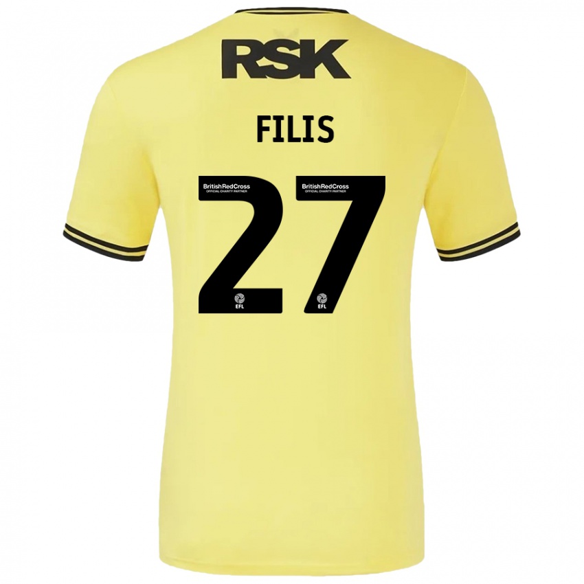 Kinder Melisa Filis #27 Gelb Schwarz Auswärtstrikot Trikot 2024/25 T-Shirt