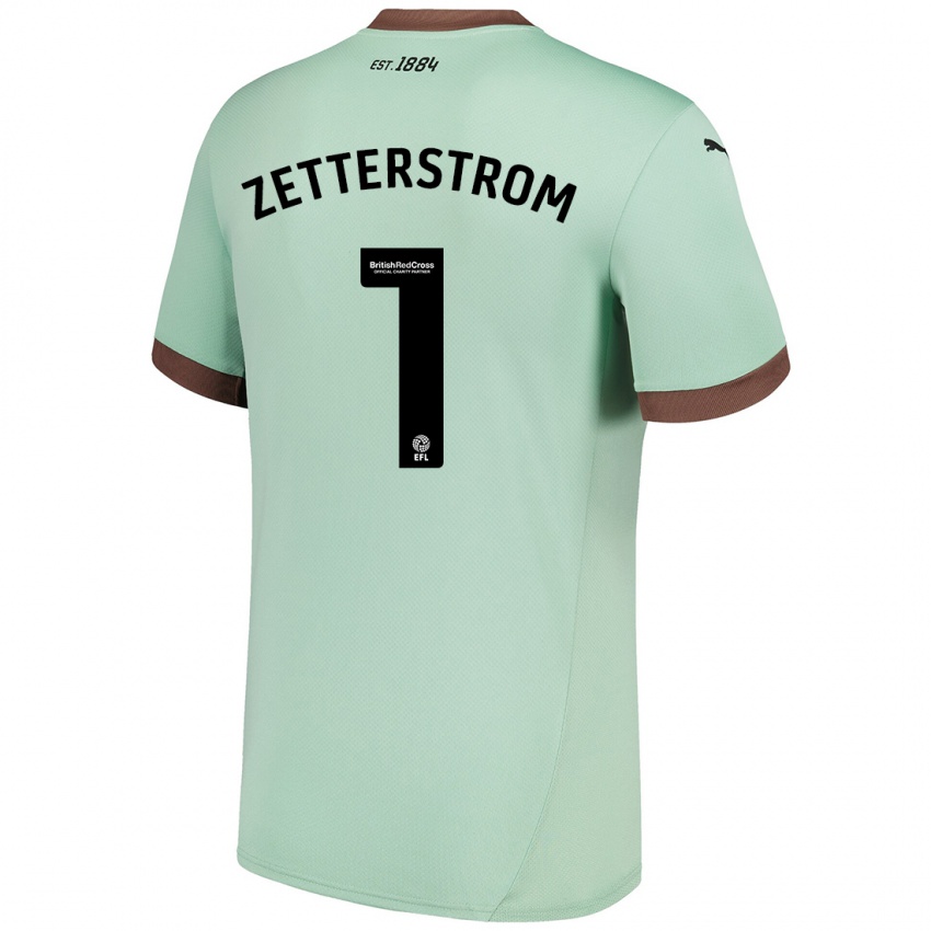 Kinder Jacob Widell Zetterström #1 Blassgrün Auswärtstrikot Trikot 2024/25 T-Shirt