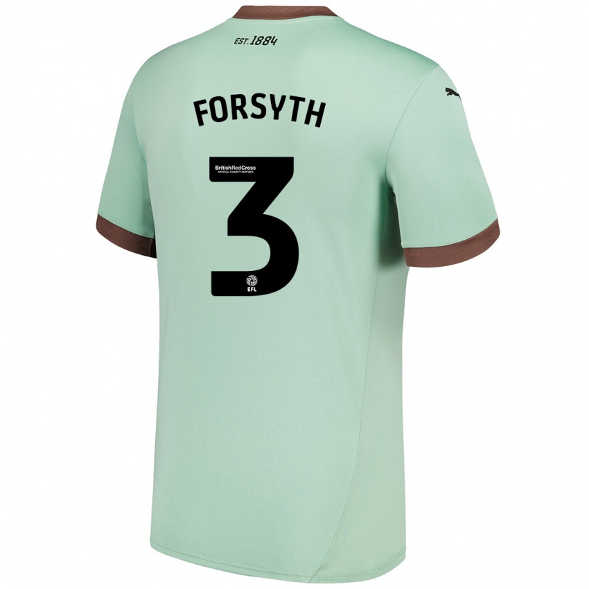 Kinder Craig Forsyth #3 Blassgrün Auswärtstrikot Trikot 2024/25 T-Shirt