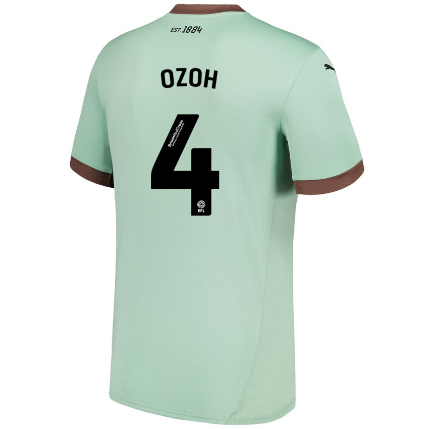 Kinder David Ozoh #4 Blassgrün Auswärtstrikot Trikot 2024/25 T-Shirt