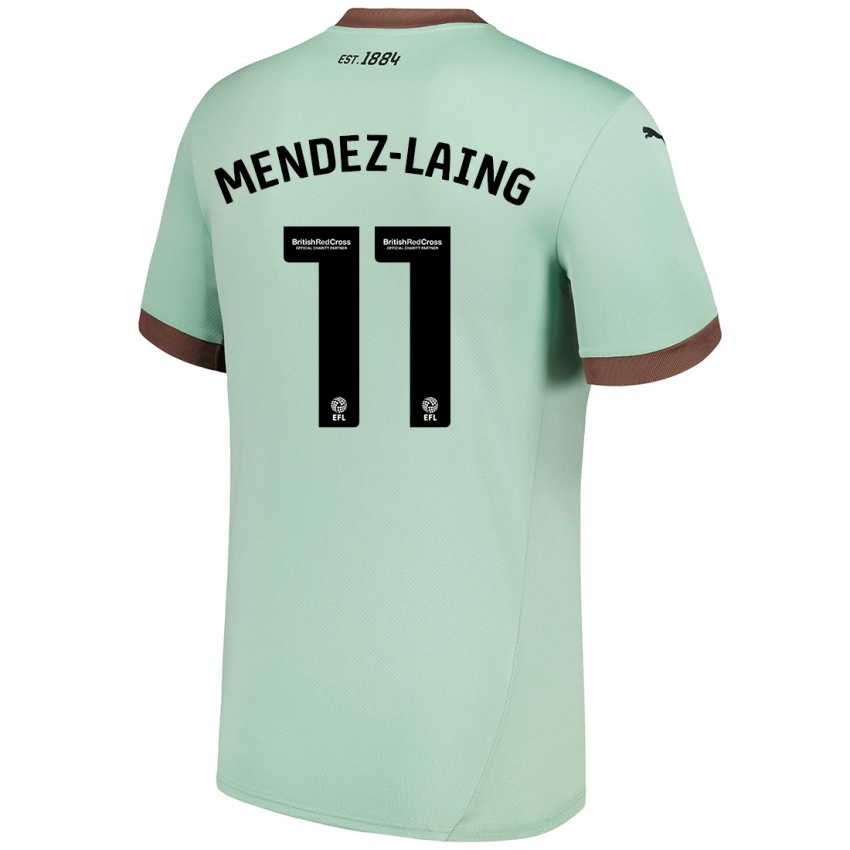 Kinder Nathaniel Méndez-Laing #11 Blassgrün Auswärtstrikot Trikot 2024/25 T-Shirt