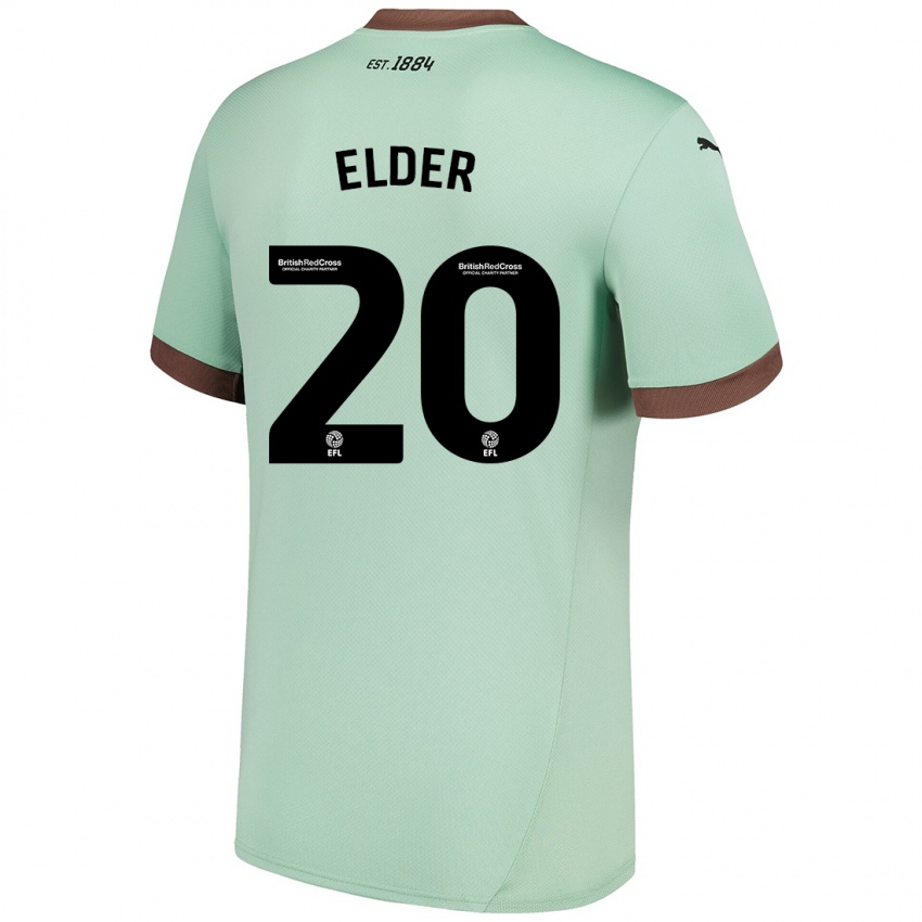 Kinder Callum Elder #20 Blassgrün Auswärtstrikot Trikot 2024/25 T-Shirt