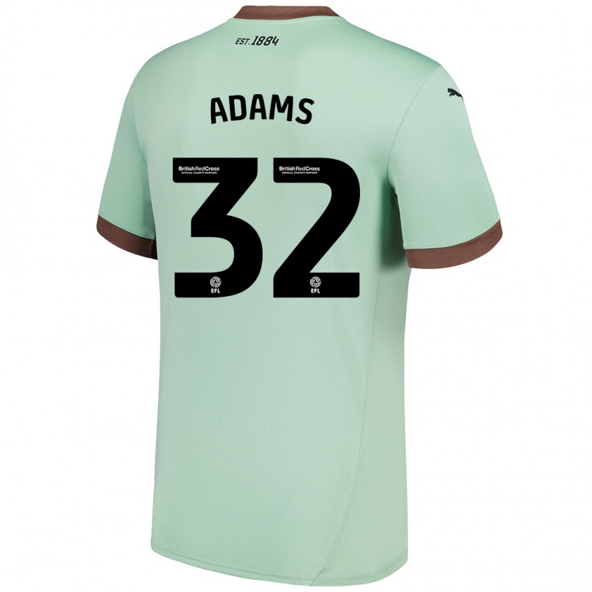 Kinder Ebou Adams #32 Blassgrün Auswärtstrikot Trikot 2024/25 T-Shirt