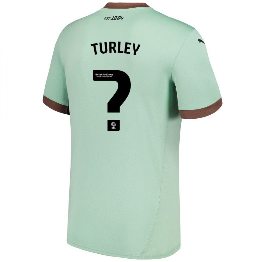 Kinder Freddie Turley #0 Blassgrün Auswärtstrikot Trikot 2024/25 T-Shirt