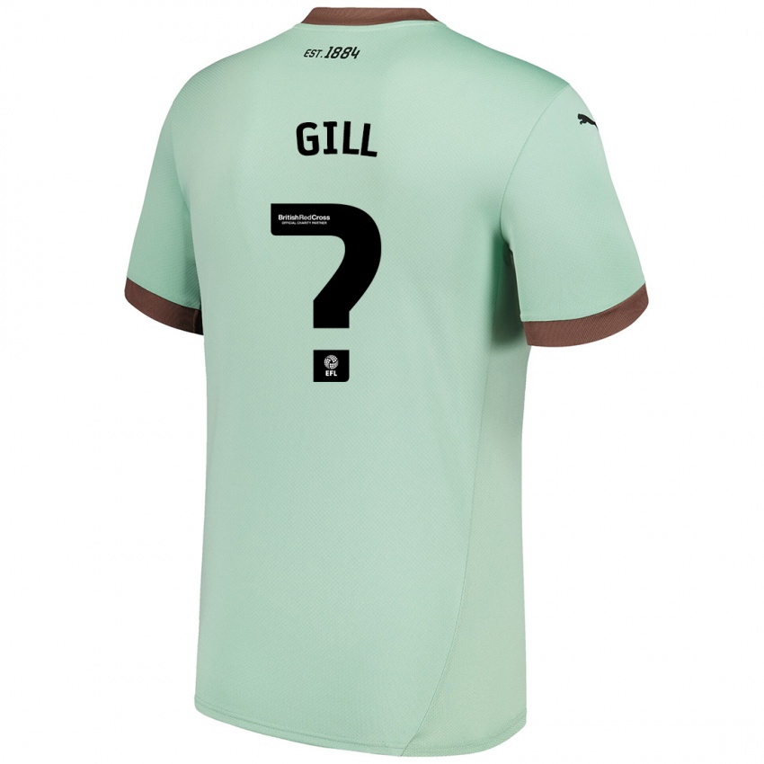 Kinder Tristan Gill #0 Blassgrün Auswärtstrikot Trikot 2024/25 T-Shirt