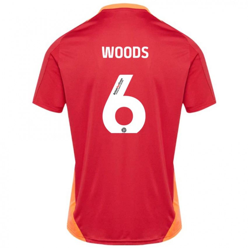 Kinder Ryan Woods #6 Blau Cremeweiß Auswärtstrikot Trikot 2024/25 T-Shirt