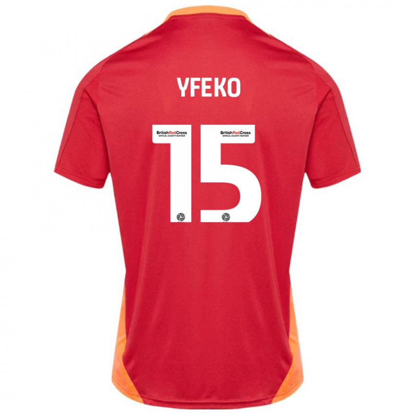 Kinder Johnly Yfeko #15 Blau Cremeweiß Auswärtstrikot Trikot 2024/25 T-Shirt