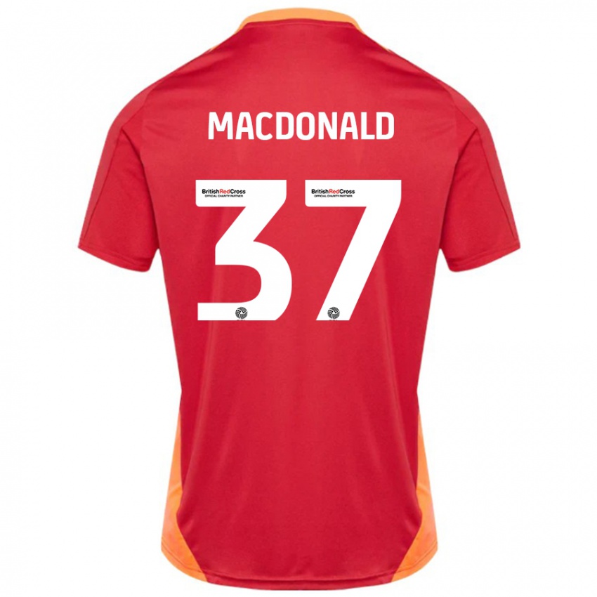 Kinder Shaun Macdonald #37 Blau Cremeweiß Auswärtstrikot Trikot 2024/25 T-Shirt