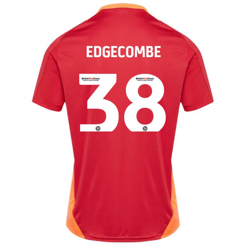 Kinder Max Edgecombe #38 Blau Cremeweiß Auswärtstrikot Trikot 2024/25 T-Shirt