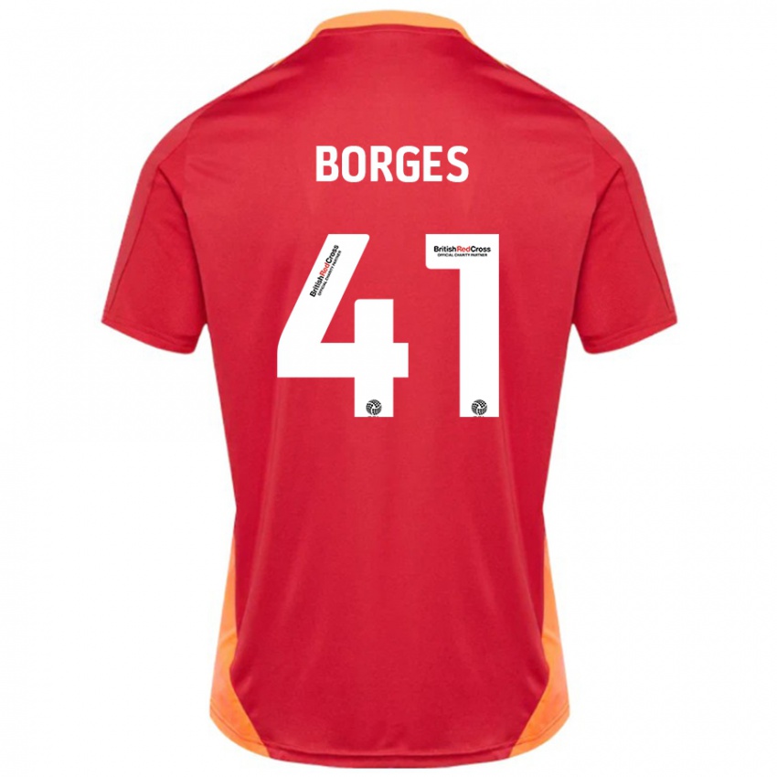 Kinder Pedro Borges #41 Blau Cremeweiß Auswärtstrikot Trikot 2024/25 T-Shirt