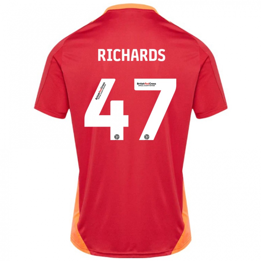 Kinder Jake Richards #47 Blau Cremeweiß Auswärtstrikot Trikot 2024/25 T-Shirt