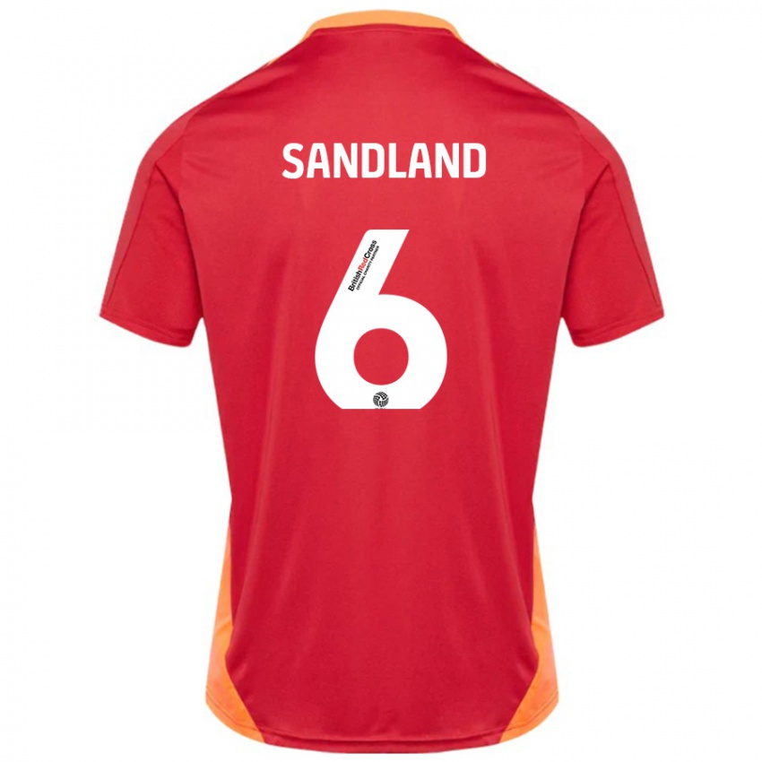 Kinder Jess Sandland #6 Blau Cremeweiß Auswärtstrikot Trikot 2024/25 T-Shirt