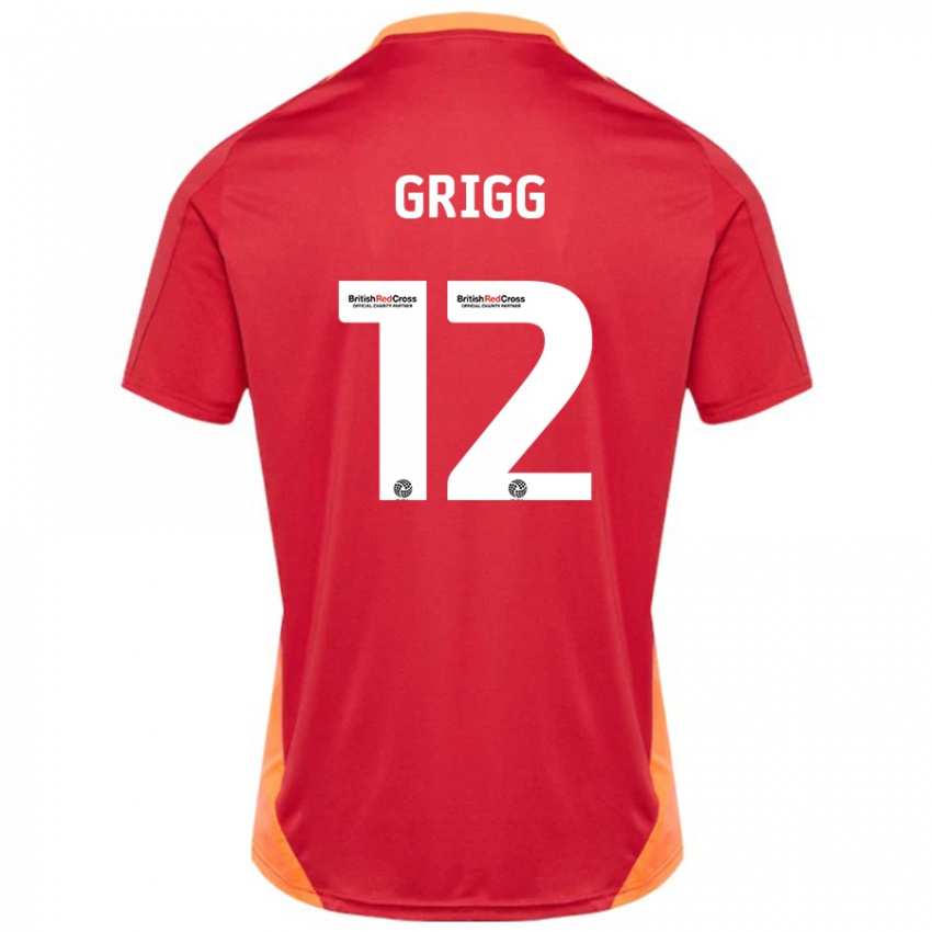 Kinder Katie Grigg #12 Blau Cremeweiß Auswärtstrikot Trikot 2024/25 T-Shirt