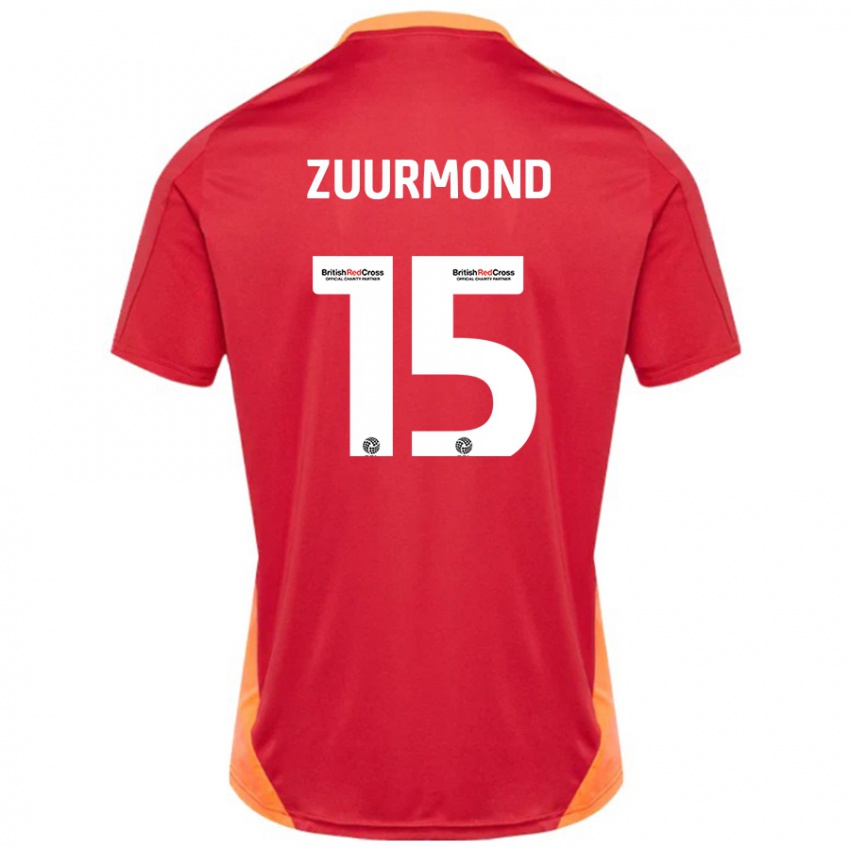 Kinder Ishbel Zuurmond #15 Blau Cremeweiß Auswärtstrikot Trikot 2024/25 T-Shirt