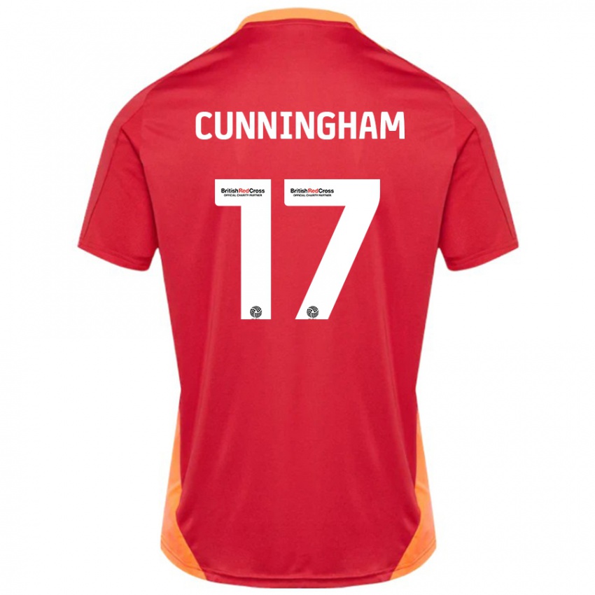 Kinder Zoe Cunningham #17 Blau Cremeweiß Auswärtstrikot Trikot 2024/25 T-Shirt