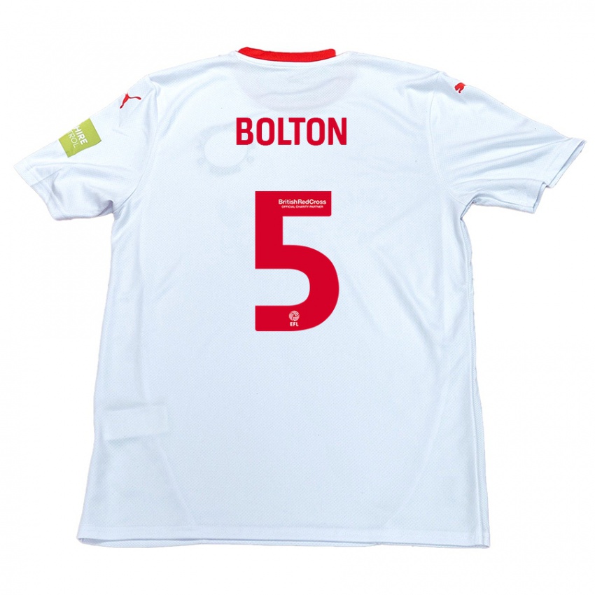 Kinder James Bolton #5 Weiß Auswärtstrikot Trikot 2024/25 T-Shirt