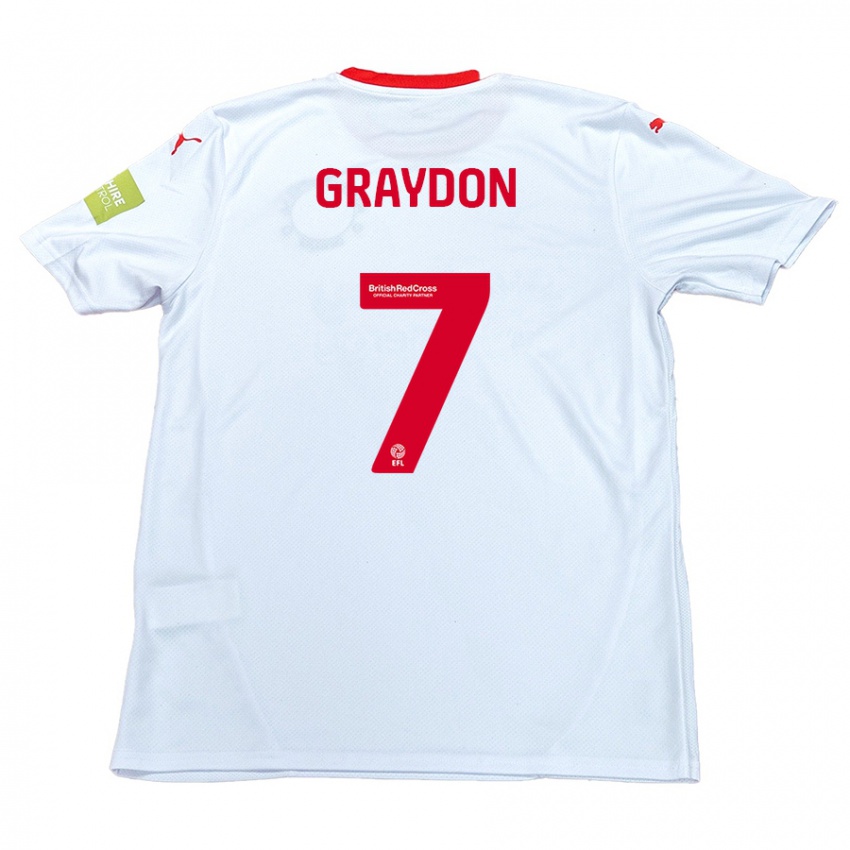 Kinder Ryan Graydon #7 Weiß Auswärtstrikot Trikot 2024/25 T-Shirt