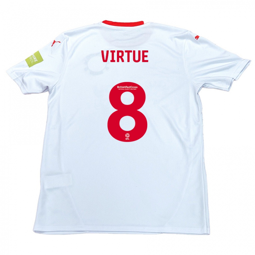 Kinder Matty Virtue #8 Weiß Auswärtstrikot Trikot 2024/25 T-Shirt