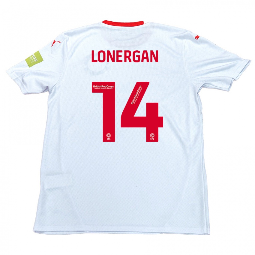 Kinder Tommy Lonergan #14 Weiß Auswärtstrikot Trikot 2024/25 T-Shirt