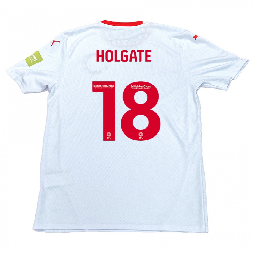 Kinder Harrison Holgate #18 Weiß Auswärtstrikot Trikot 2024/25 T-Shirt