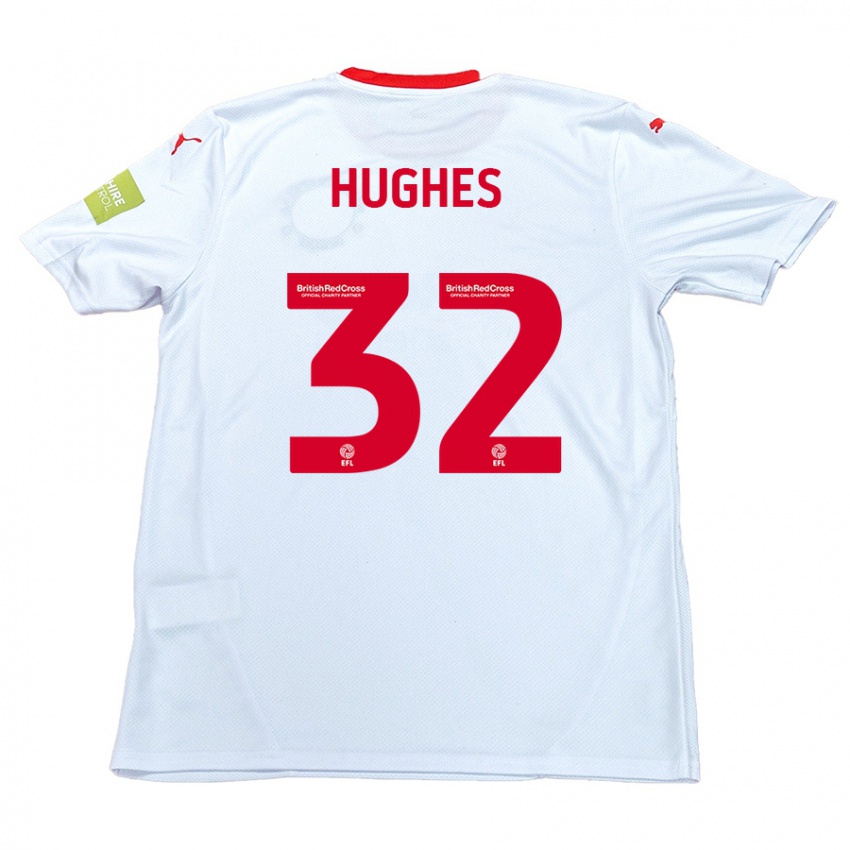 Kinder Kayden Hughes #32 Weiß Auswärtstrikot Trikot 2024/25 T-Shirt