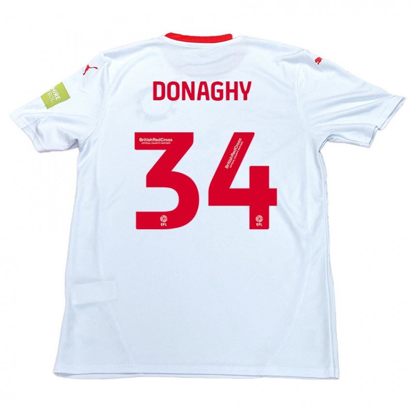 Kinder Tom Donaghy #34 Weiß Auswärtstrikot Trikot 2024/25 T-Shirt