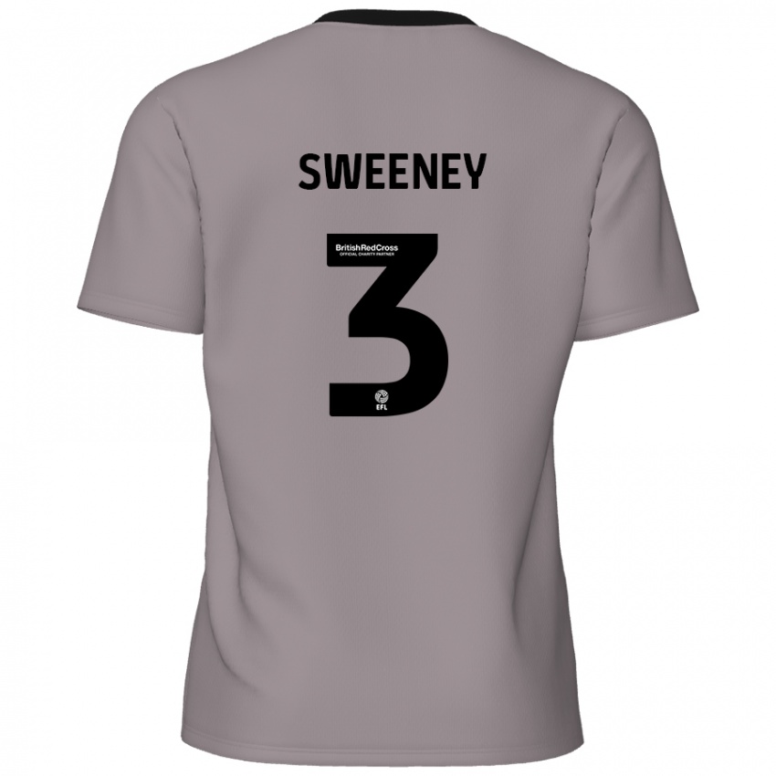 Kinder Jayden Sweeney #3 Grau Auswärtstrikot Trikot 2024/25 T-Shirt