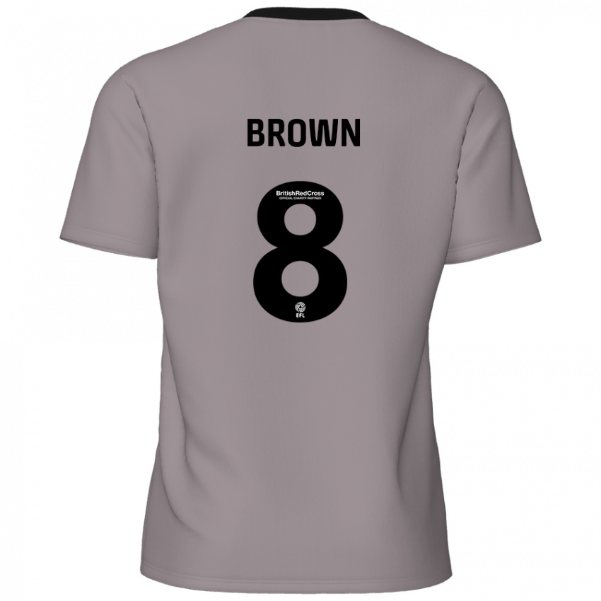 Kinder Jordan Brown #8 Grau Auswärtstrikot Trikot 2024/25 T-Shirt