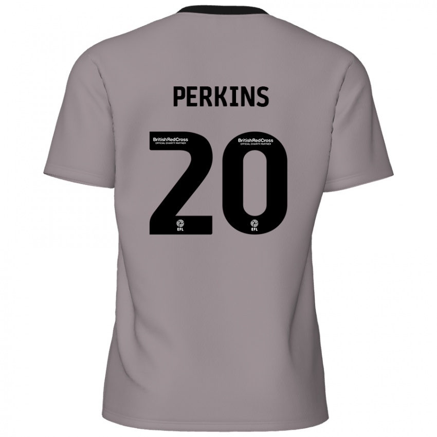 Kinder Sonny Perkins #20 Grau Auswärtstrikot Trikot 2024/25 T-Shirt