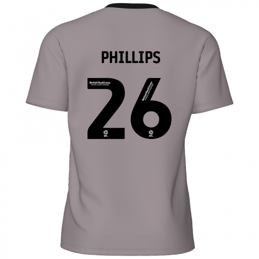 Kinder Noah Phillips #26 Grau Auswärtstrikot Trikot 2024/25 T-Shirt