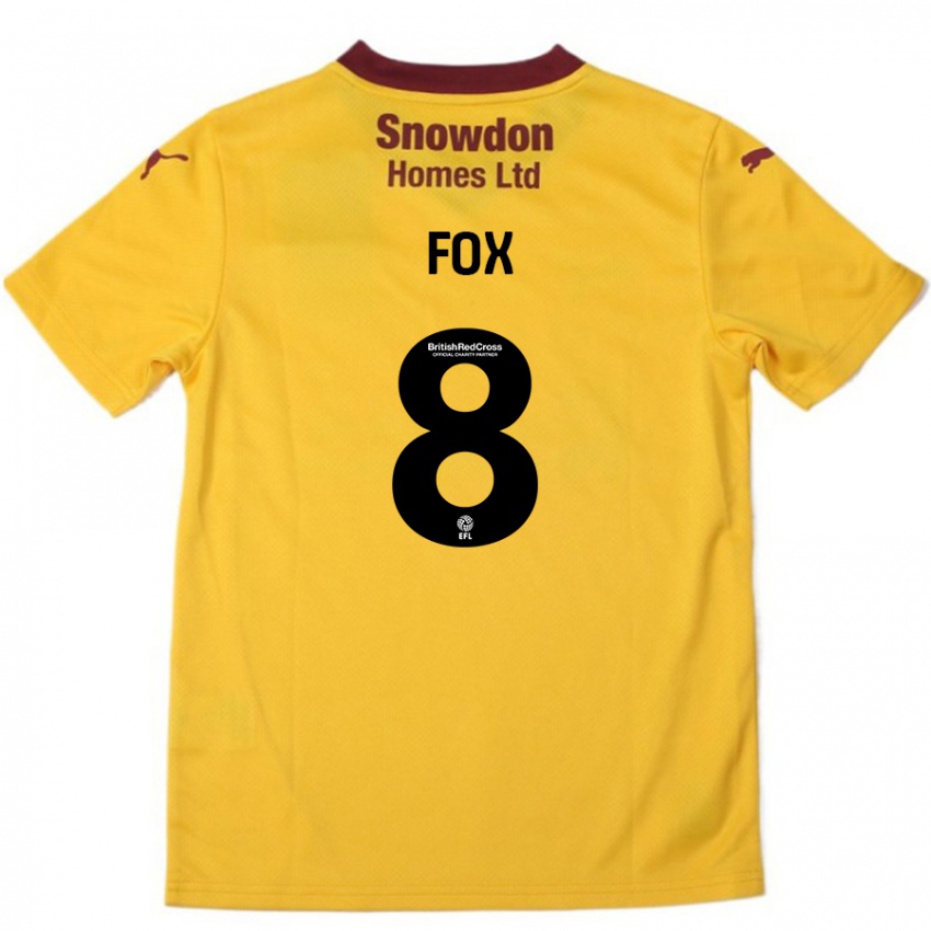 Kinder Ben Fox #8 Orange Burgunderrot Auswärtstrikot Trikot 2024/25 T-Shirt