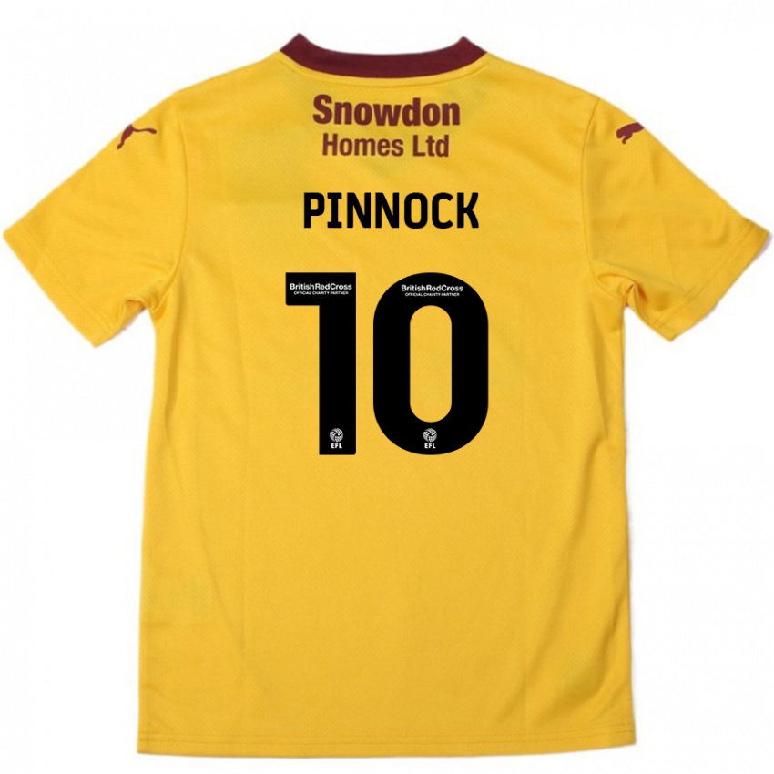 Kinder Mitch Pinnock #10 Orange Burgunderrot Auswärtstrikot Trikot 2024/25 T-Shirt