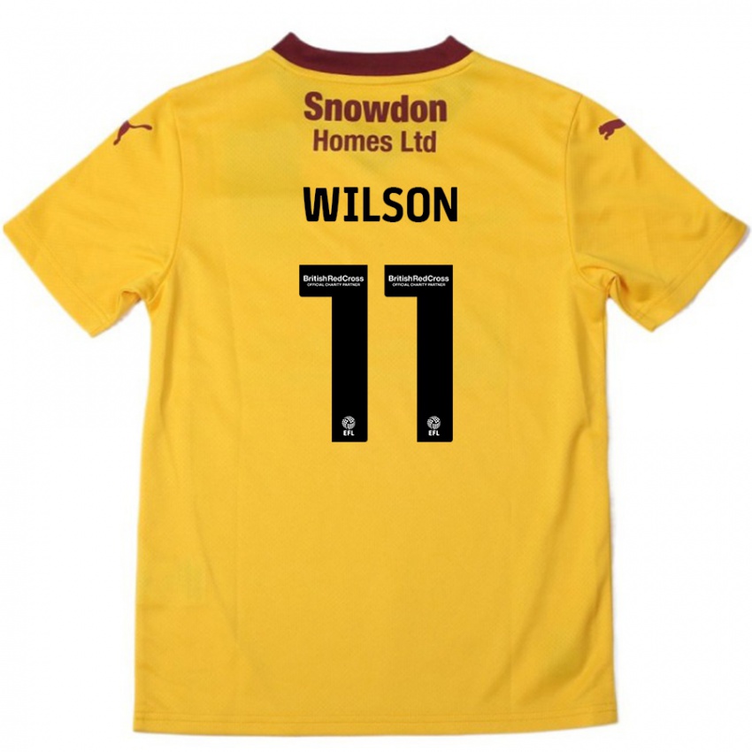 Kinder James Wilson #11 Orange Burgunderrot Auswärtstrikot Trikot 2024/25 T-Shirt